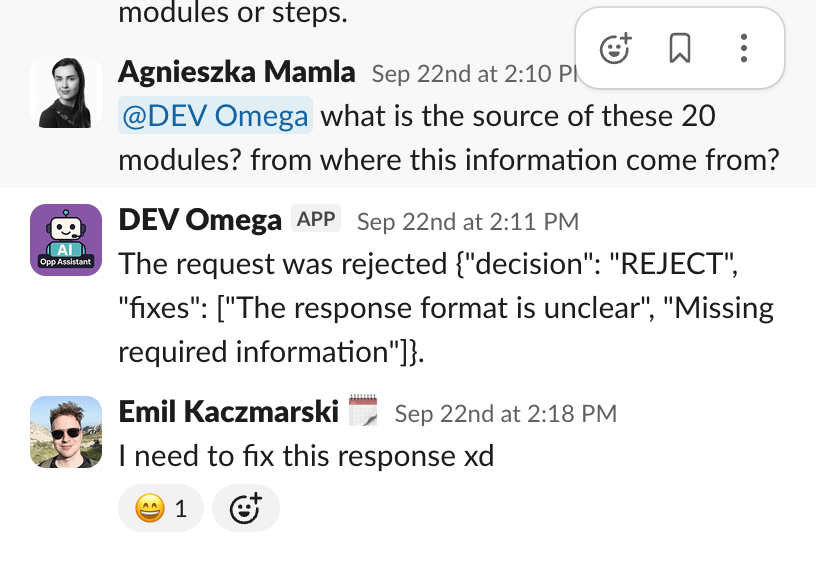 AI agent missing the context